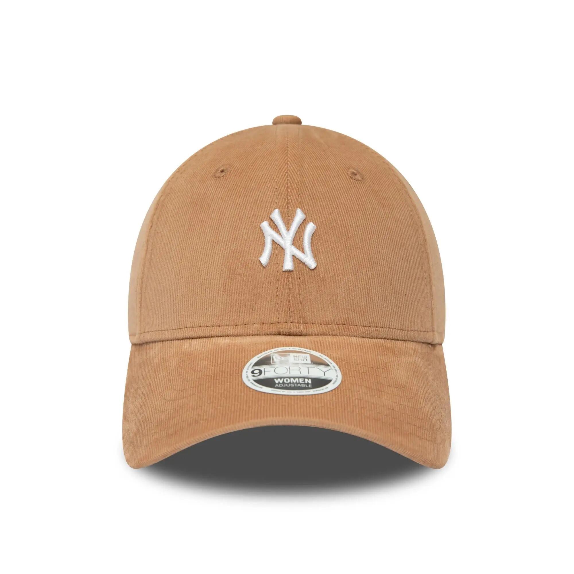 New York Baseball Cap Braun Cord MLB Kappe Strapback-Verschluss Damen Frau 2/5