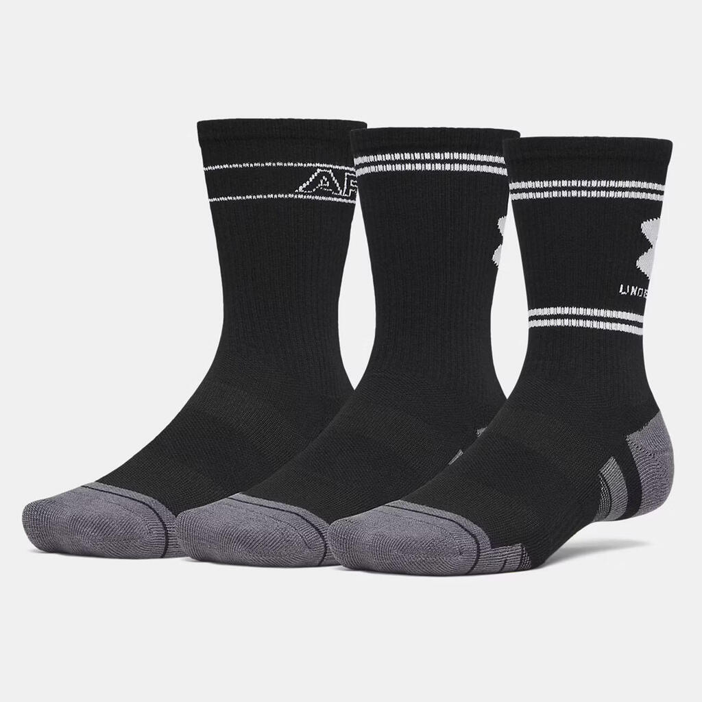 Pack of 3 Pairs of UA Performance Tech Socks Unisex Black and White