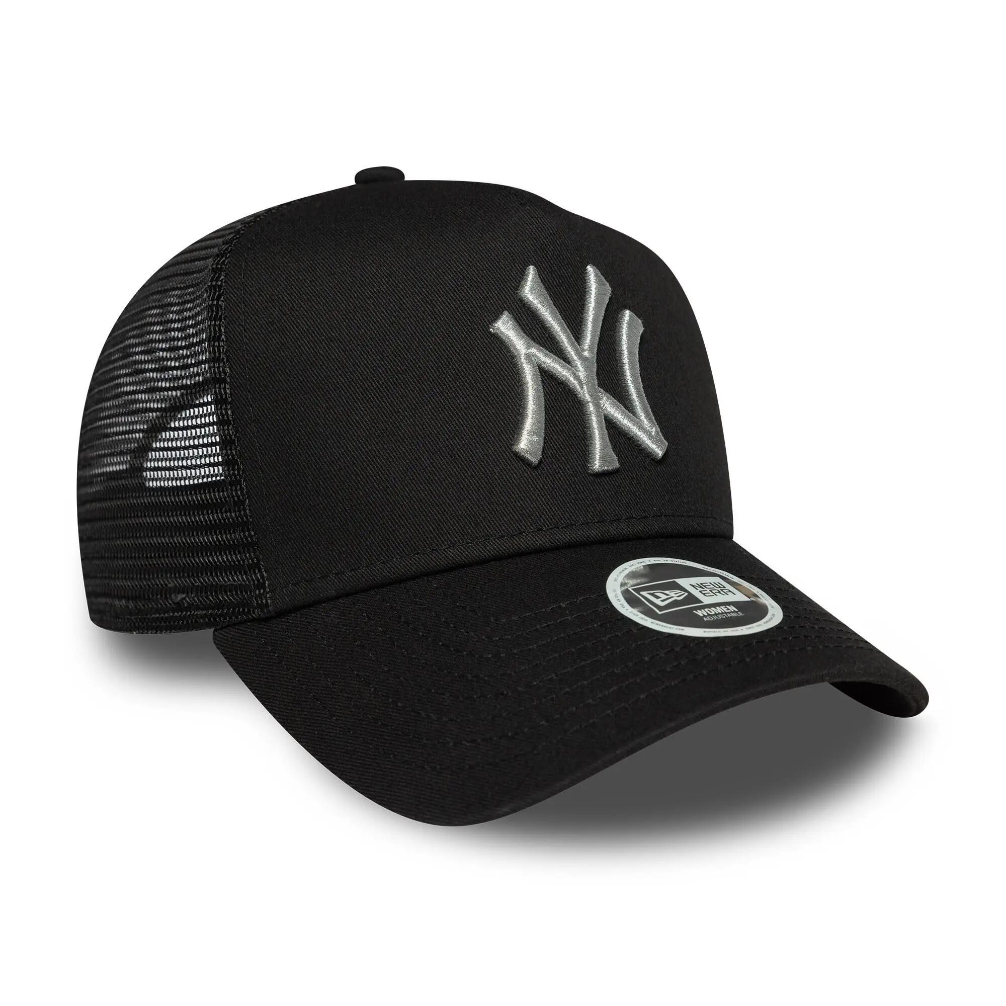 New York Women Metallic A-Frame Trucker Cap Noir 3/5