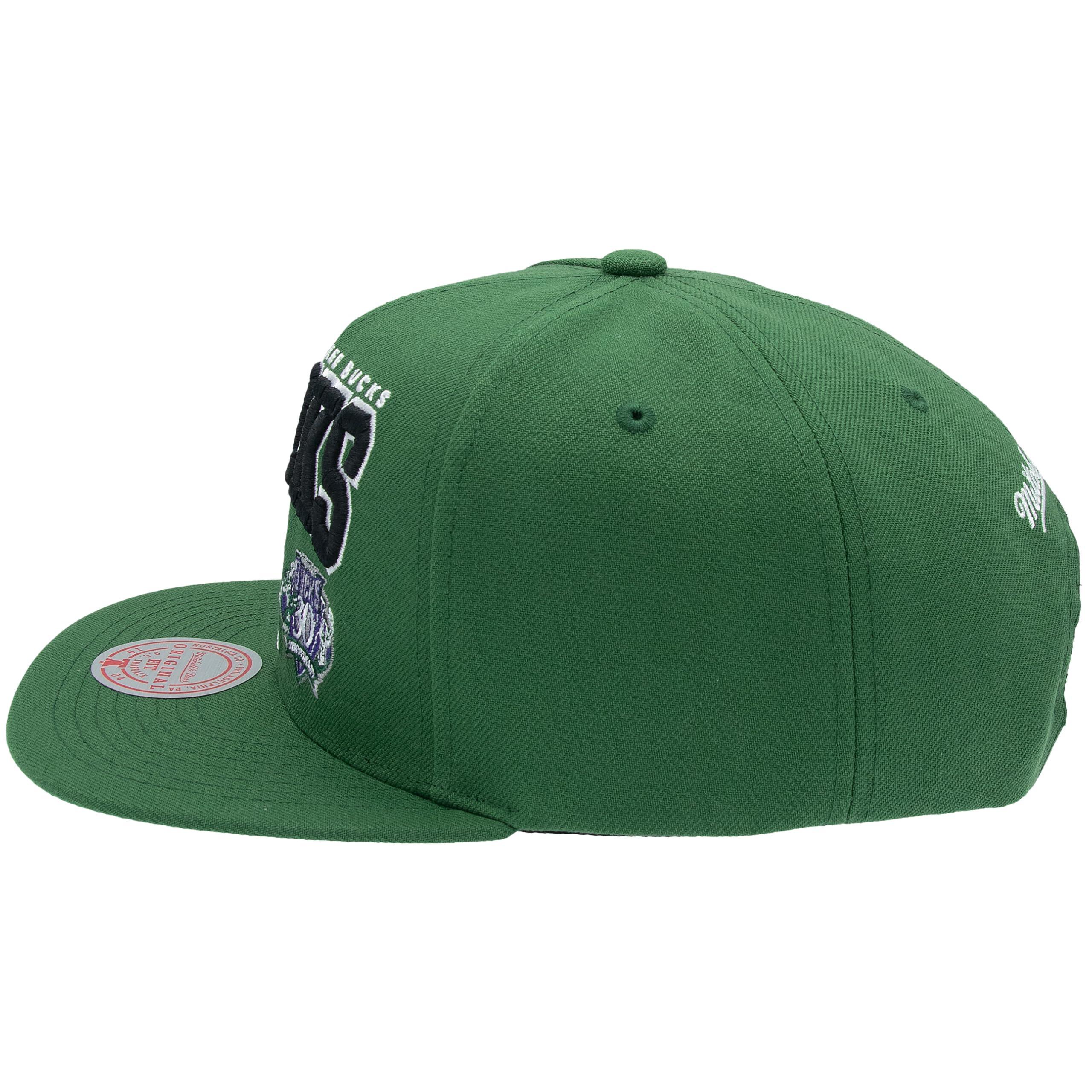 NBA/HWC Champ Stack Casquette de Baseball Snapback - Milwaukee Bucks, Vert 3/5