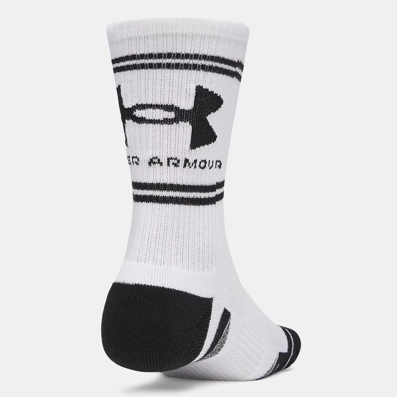 Pachet de 3 perechi de șosete UA Performance Tech unisex alb și negru