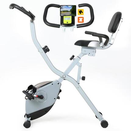 2-IN-1 Vélo d'Appartement Pliable, Velo Appartement Cardio Training 8 Niveaux