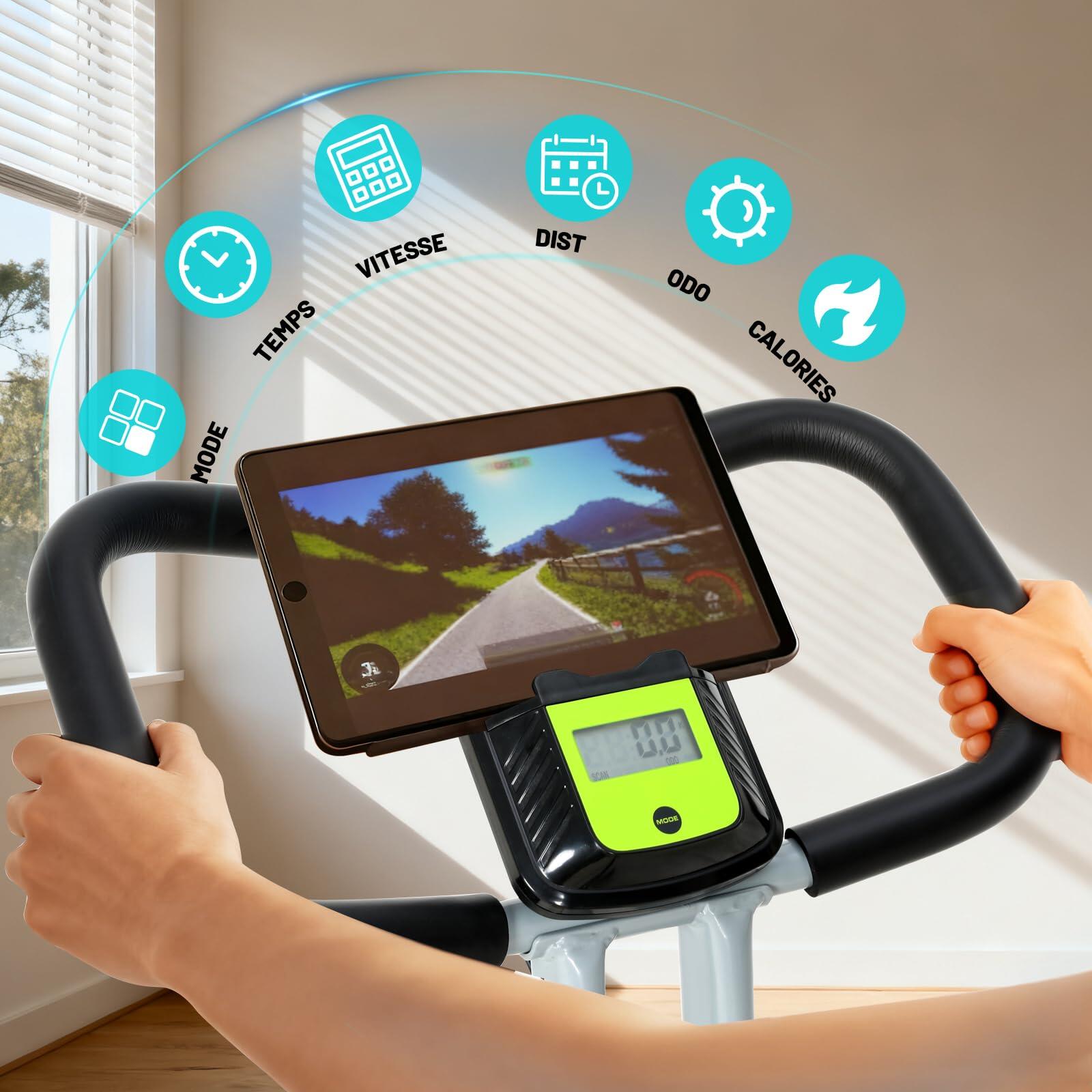 2-IN-1 Vélo d'Appartement Pliable, Velo Appartement Cardio Training 8 Niveaux 7/7