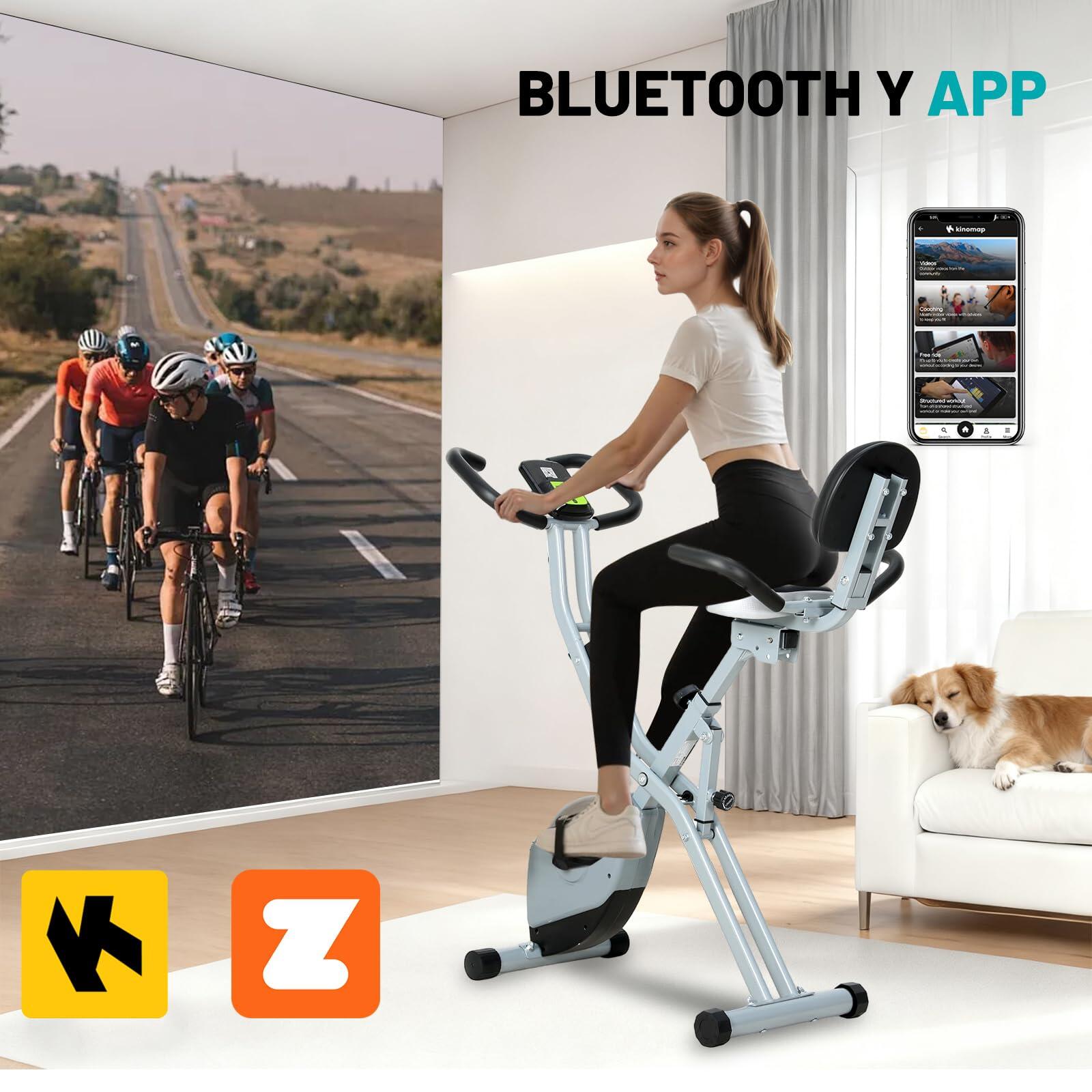 2-IN-1 Vélo d'Appartement Pliable, Velo Appartement Cardio Training 8 Niveaux 5/7