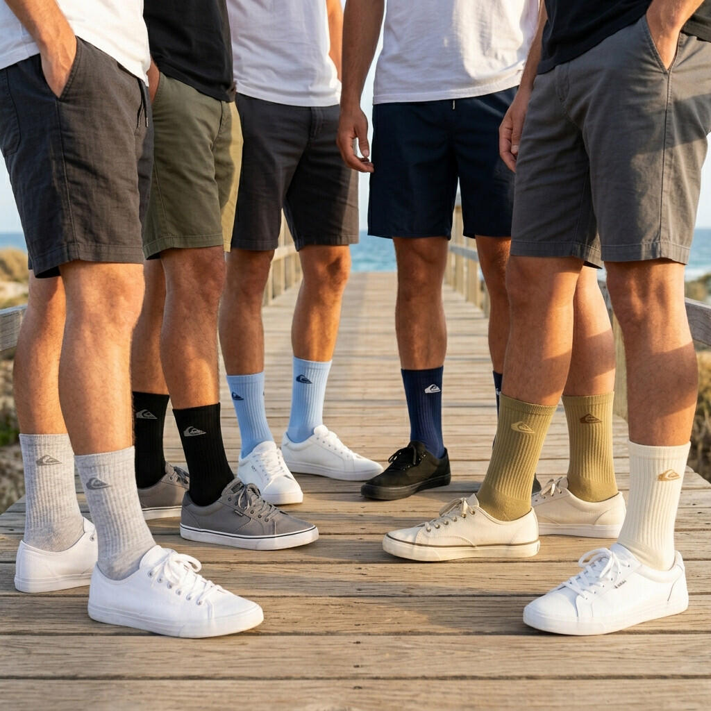Quiksilver Conjunto de Meias Masculinas Crew Lote de 6 Pares Regular Lifestyle 3/7