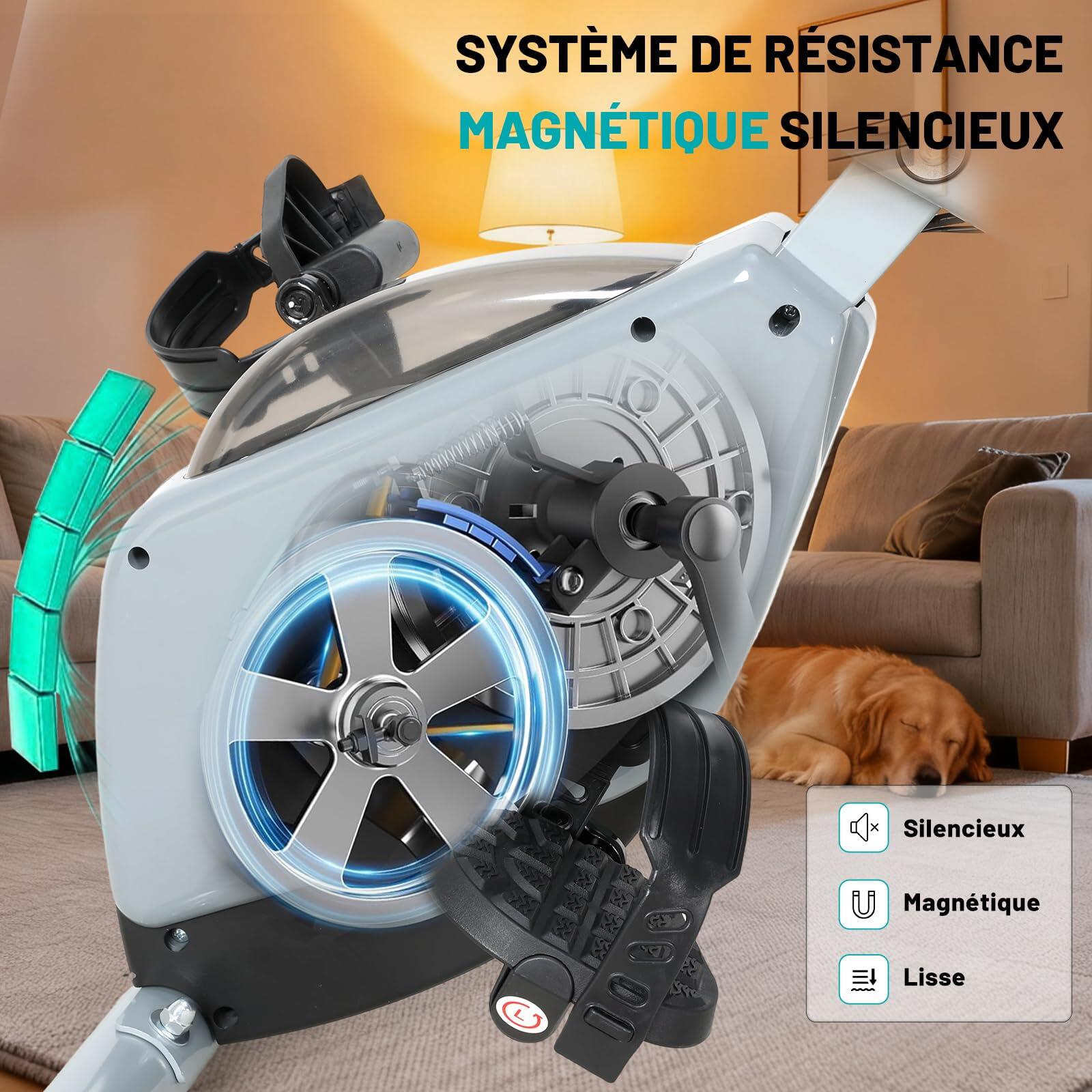 2-IN-1 Vélo d'Appartement Pliable, Velo Appartement Cardio Training 8 Niveaux 4/7