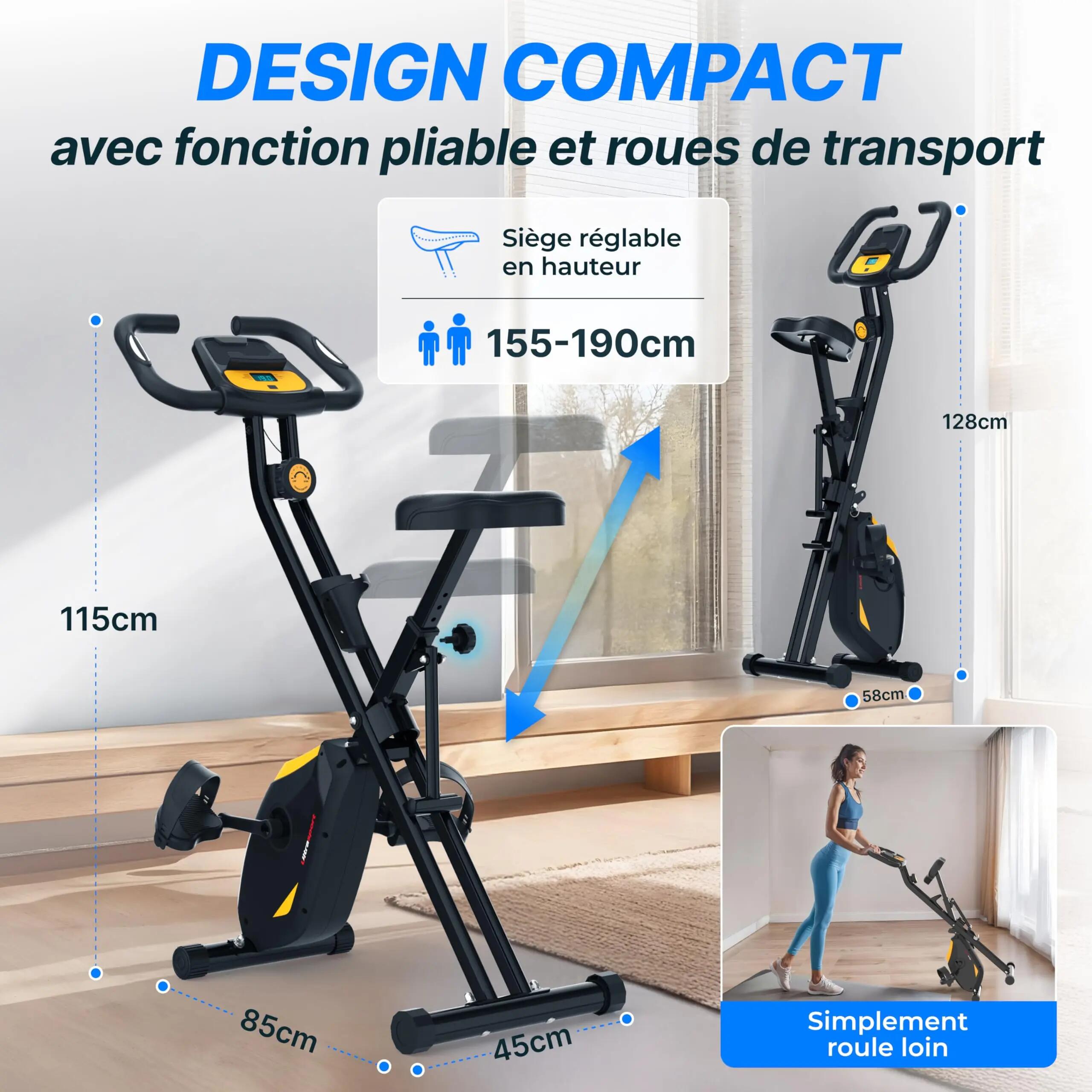 F-Bike Pro Vélo d’Appartement Pliable I Vélos d'Appartement Extra Silencieux 5/7