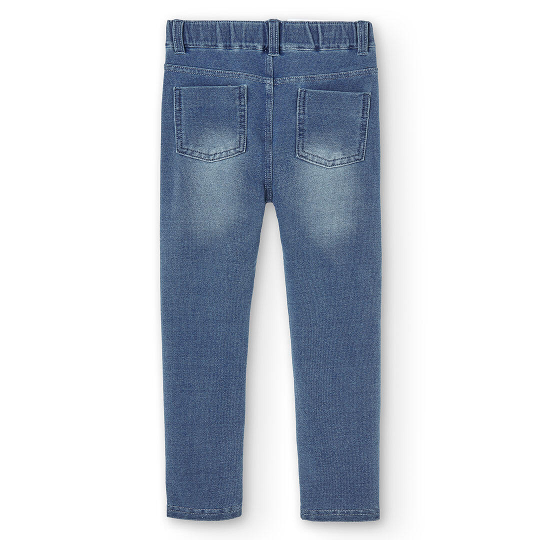 Pantalón de Felpa Denim para Niña Bleach Efecto Vaquero 2/4
