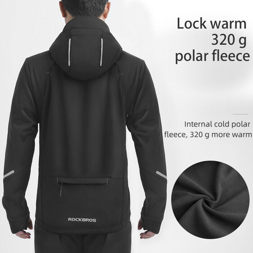 ROCKBROS Winter Jacke Fahrradjacke Warm Softshell Jersey 4/6
