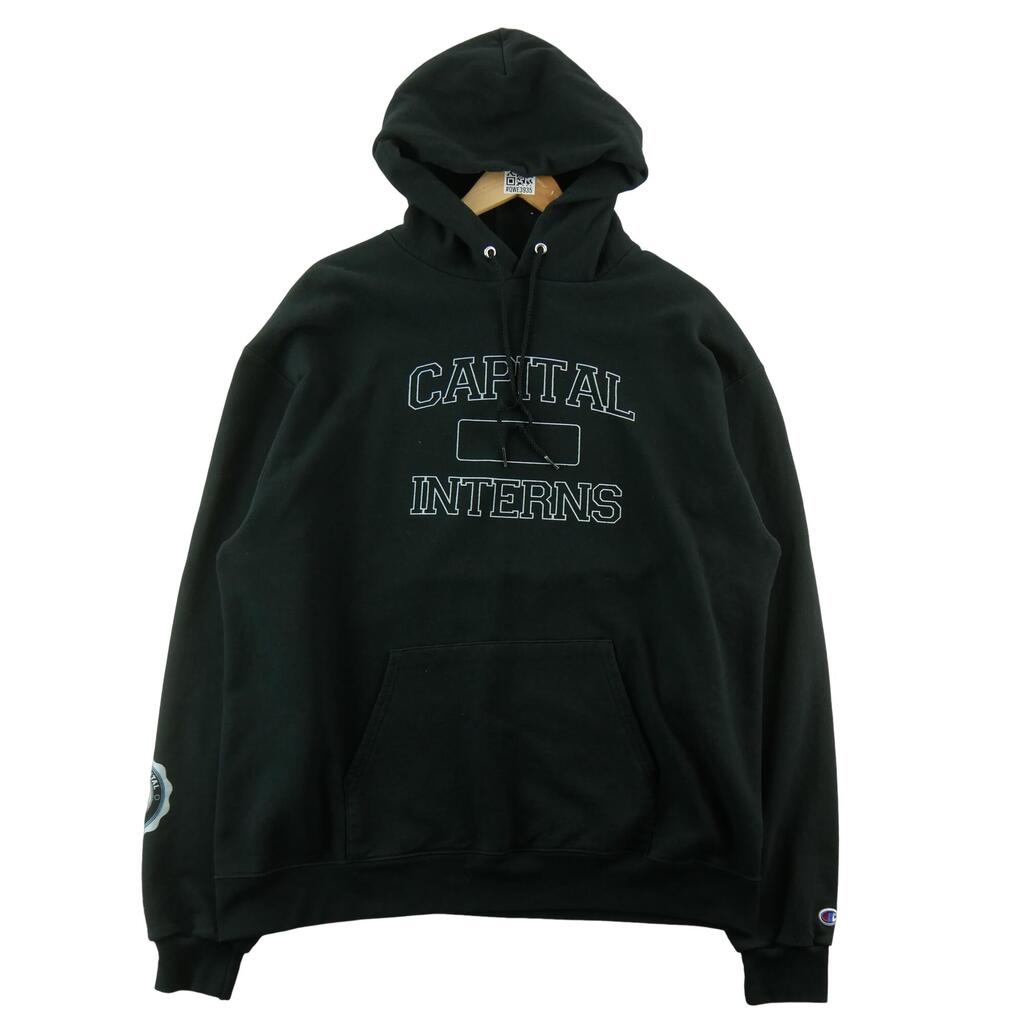 Second life - Men's Black Hoodie Champion - Excellent