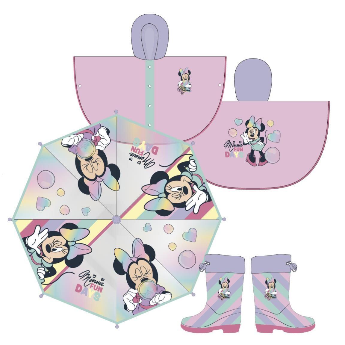 Poncho imperméable Minnie à capuche enfant Lilas 3/7