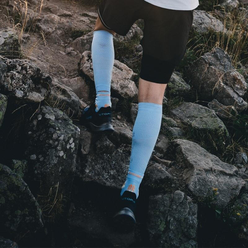 Chaussettes TRAIL ULTRA MID Ciel/Orange 5/5