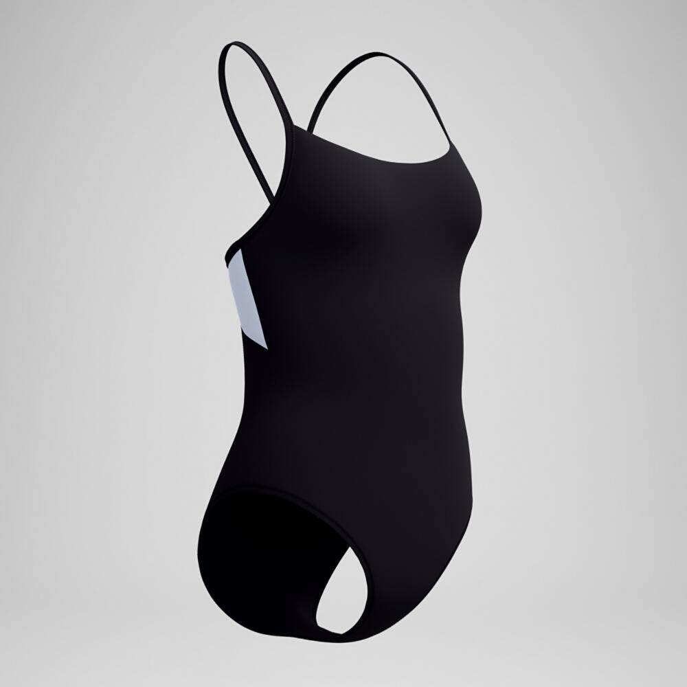 Costume Da Bagno Intero Tinta Unita Racerback Donna Speedo Nero 7/7