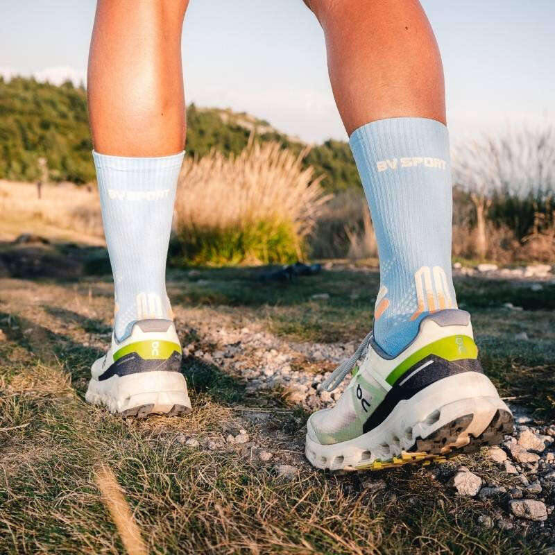 Chaussettes TRAIL ULTRA HIGH Ciel/Orange 4/5