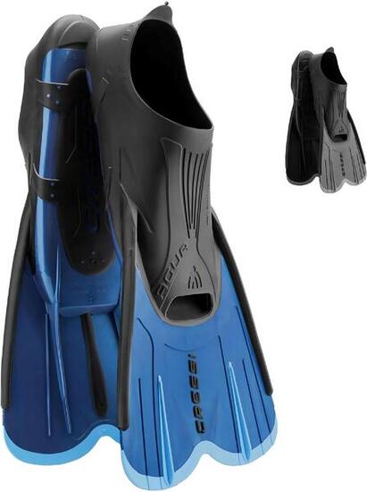 Agua Short Palmes de Natation Mixte Adulte, Noir/Bleu, 39/40