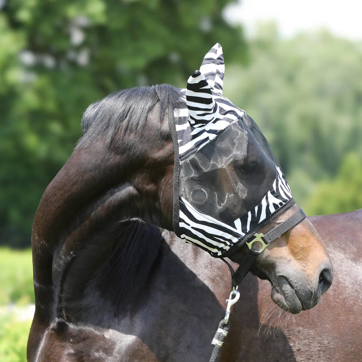 Maschera anti-insetti per cavallo a strisce York 3/3