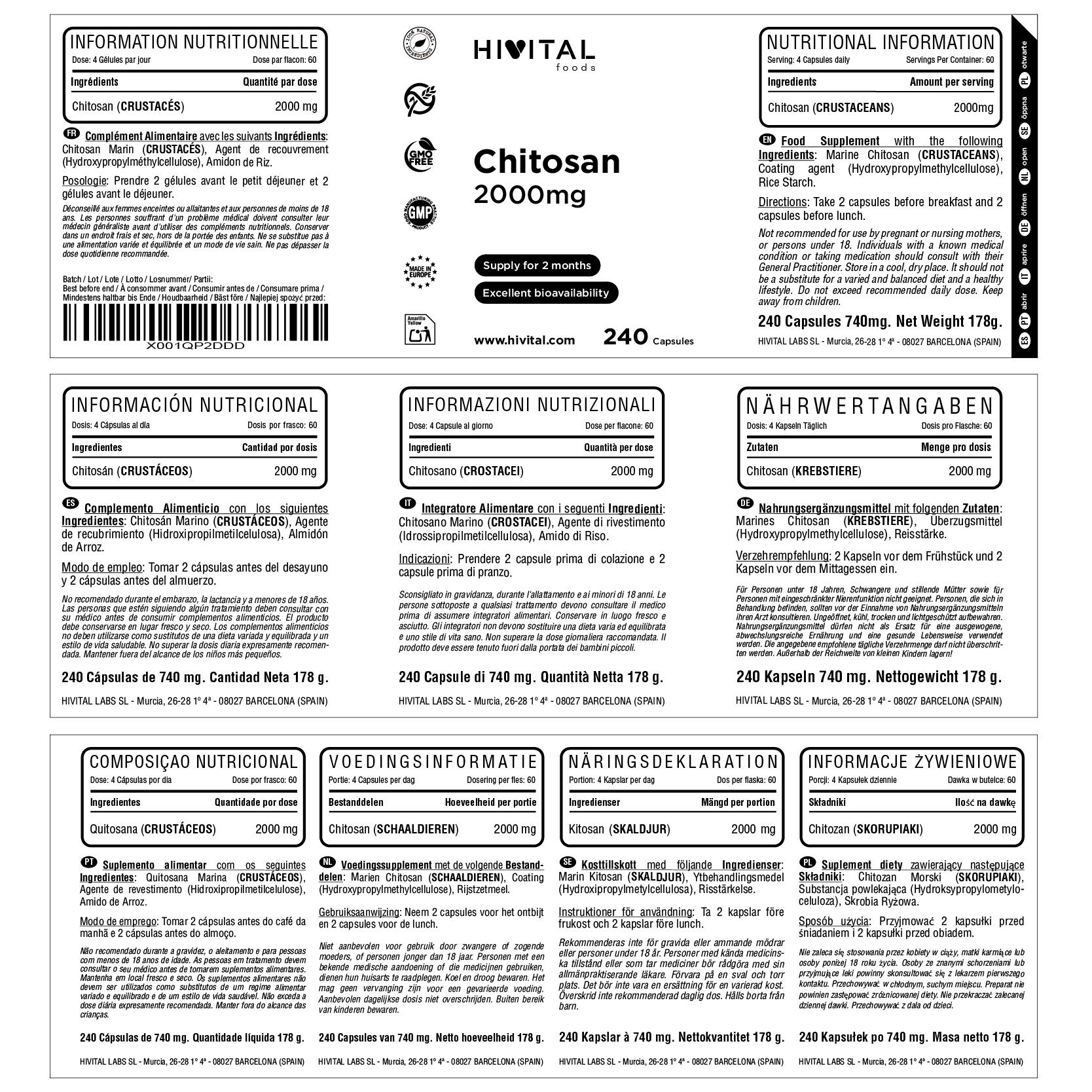 Chitosán Marino 2000 mg | 240 cápsulas 2/2