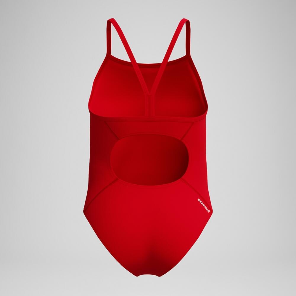 Speedo Meninas Endurance+ Maiô com alças finas e logo - Vermelho 5/6