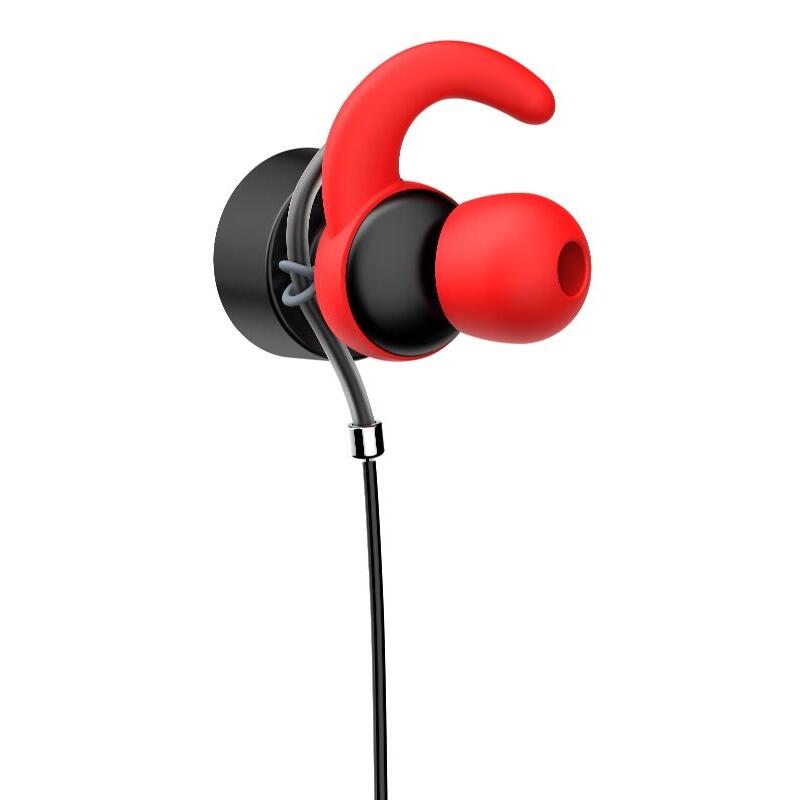 Auriculares HP DHE-7004 com Microfone Preto Vermelho 2/4