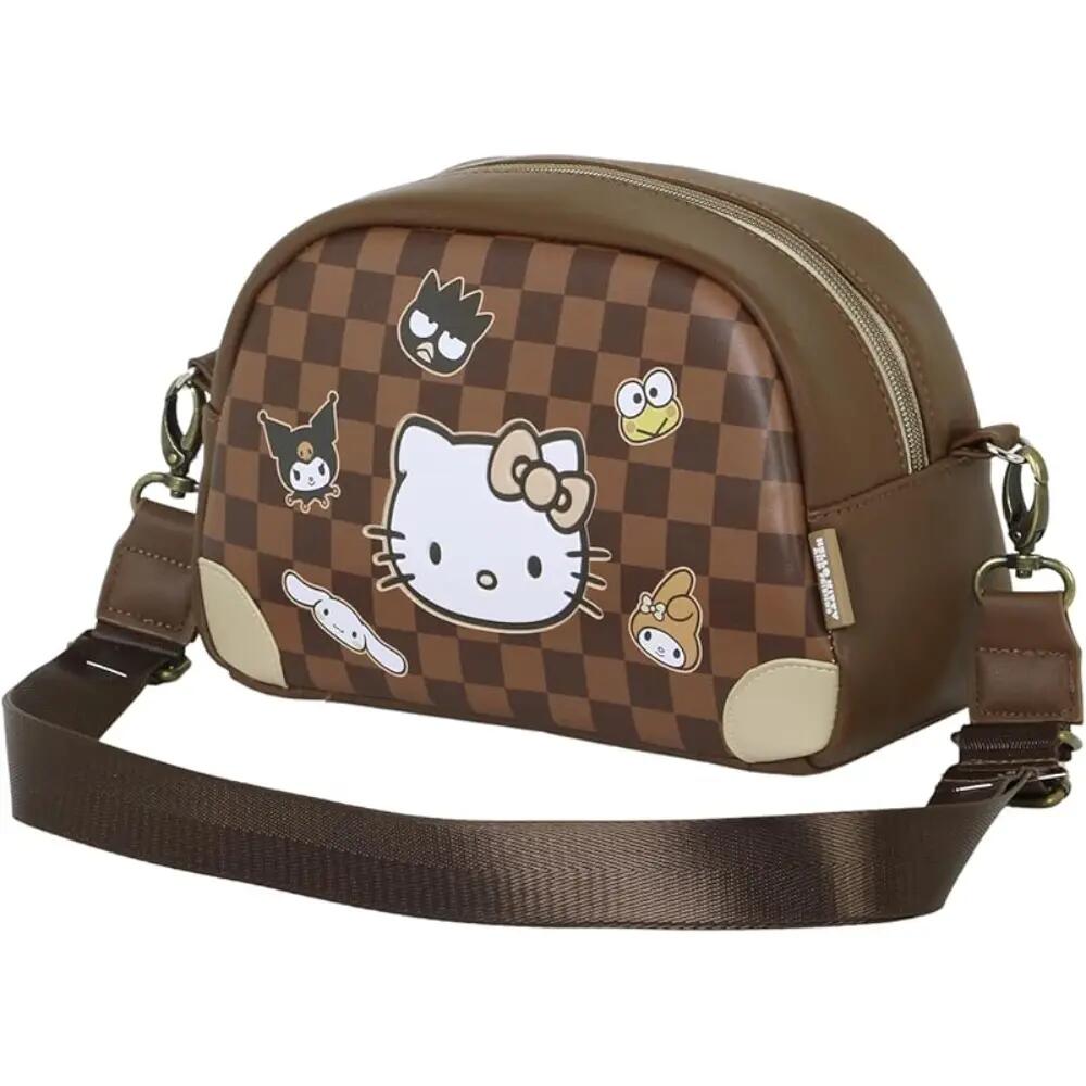 Hello Kitty Squares Bowling Lite Crossbody Bag, Brown