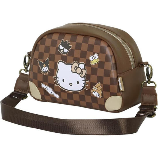 Hello Kitty Squares Sac à Bandoulière Bowling Lite, Brun