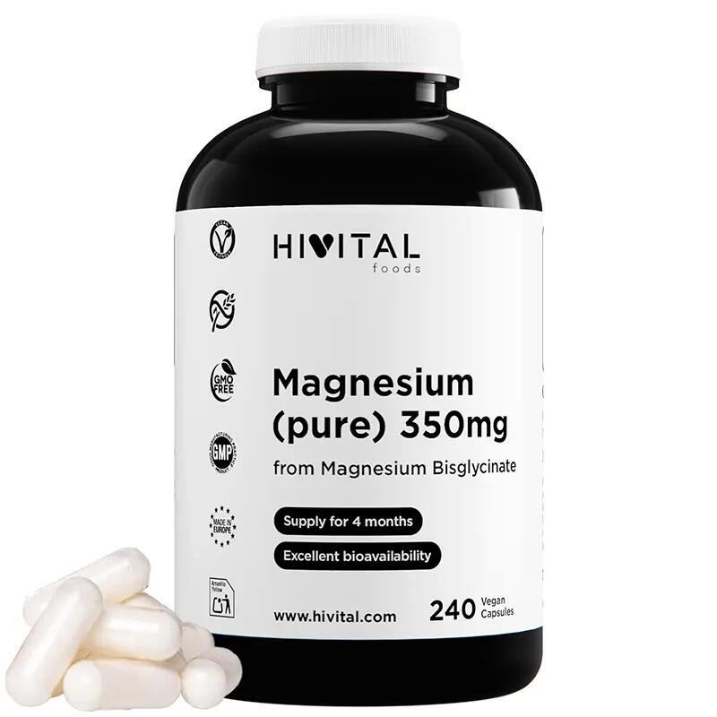 Magnesium 350 mg (Magnesium Bisglycinate) | 240 vegan capsules