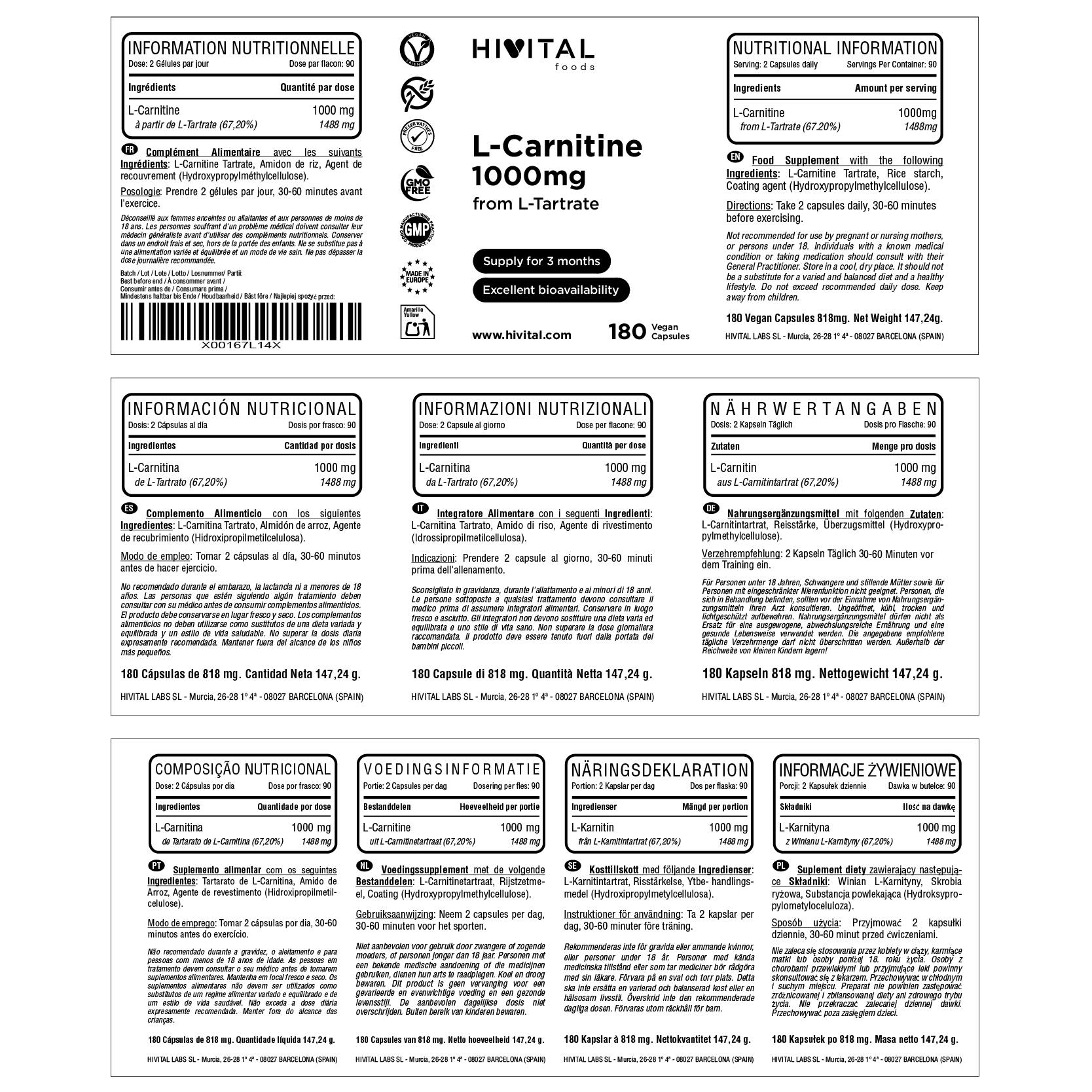 l carnitina pura Pulver L-Carnitina 150 grs (CORTO VENCIMIENTO 11-26) L-Carnitina en polvo pura Bulksupplements,