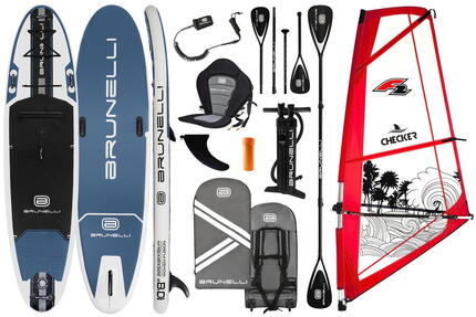 SUP gonflable Windsurf tissé 10.8 avec gréement Checker 4,5 m²