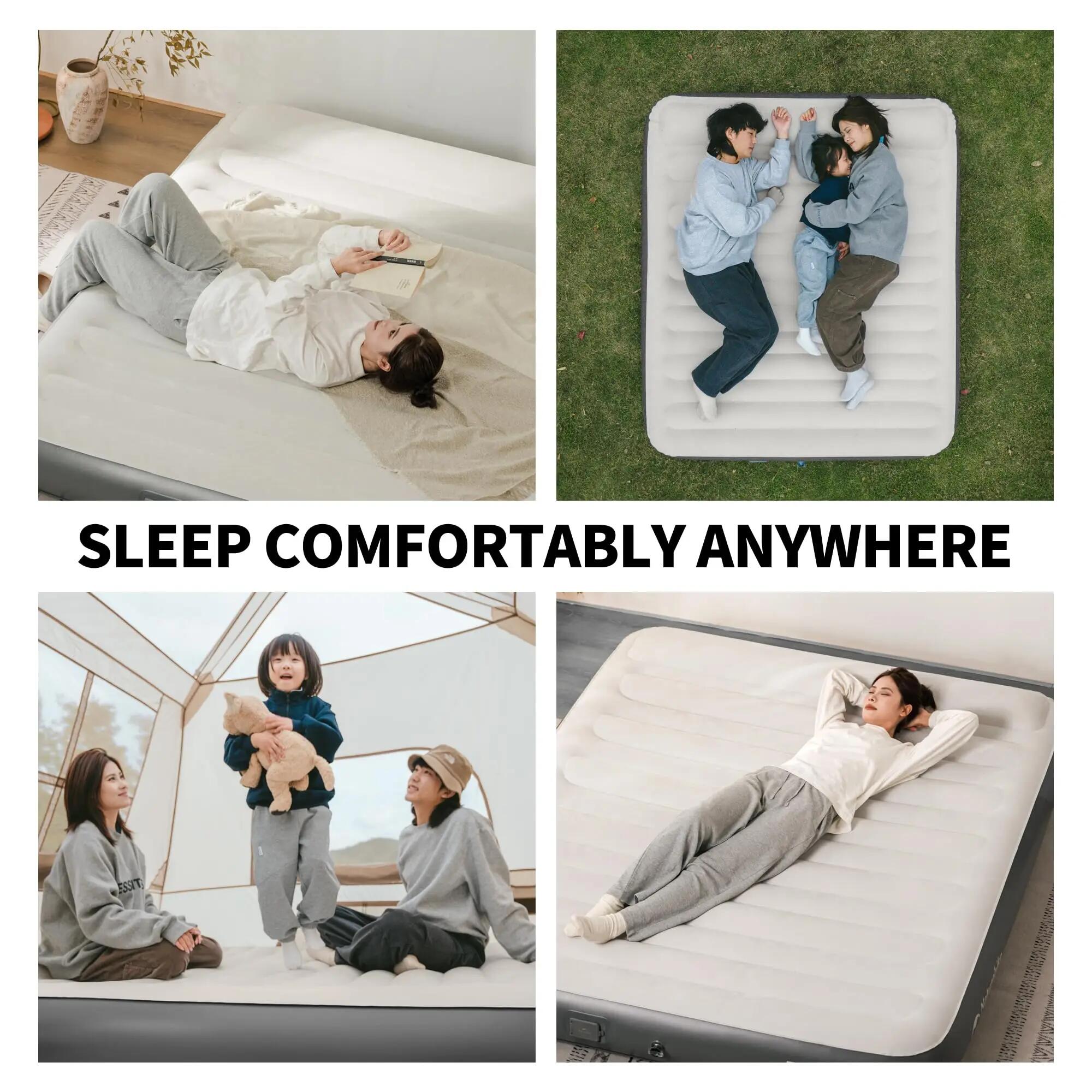 Matelas Gonflable Auto-Gonflant 3 Personnes 200x180x25 cm - Pompe Électrique 7/7