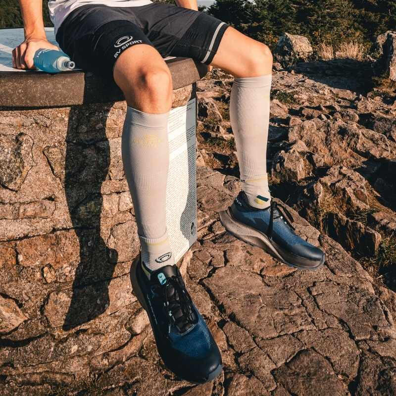 Chaussettes TRAIL ULTRA MID Gris/vert 5/5