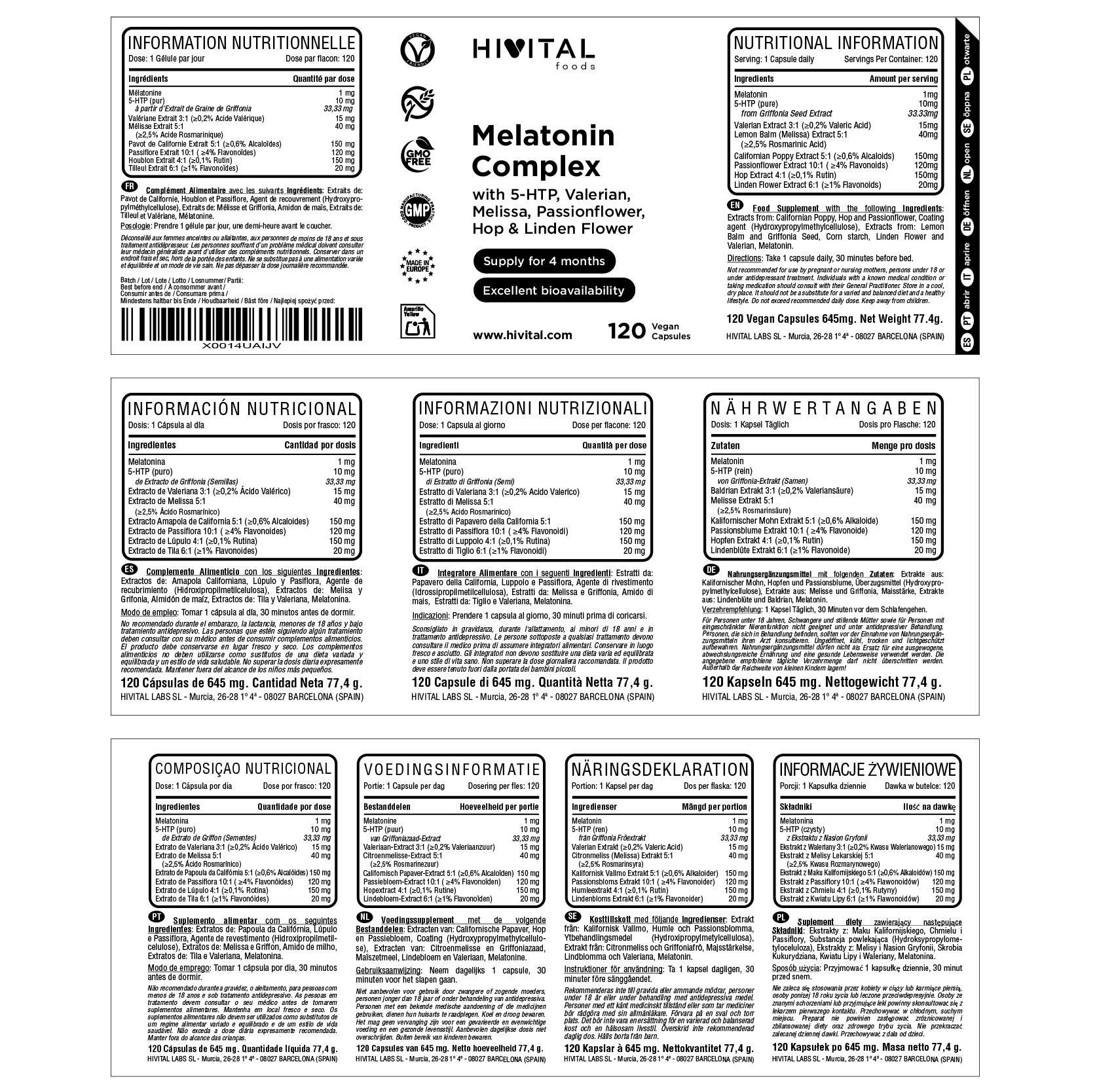 Melatonine-complex | 120 veganistische capsules 2/2