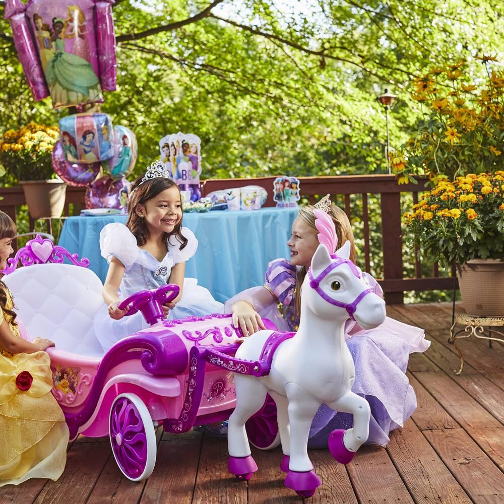 Princesas Disney Carruagem elétrica para crianças – Veículo elétrico com sons e 7/7