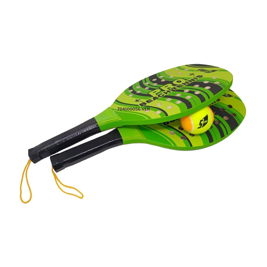 PRO Beach-Tennis Schläger-Set aus 12mm Holz mit weichem Ball – Robuste Schläger 2/3