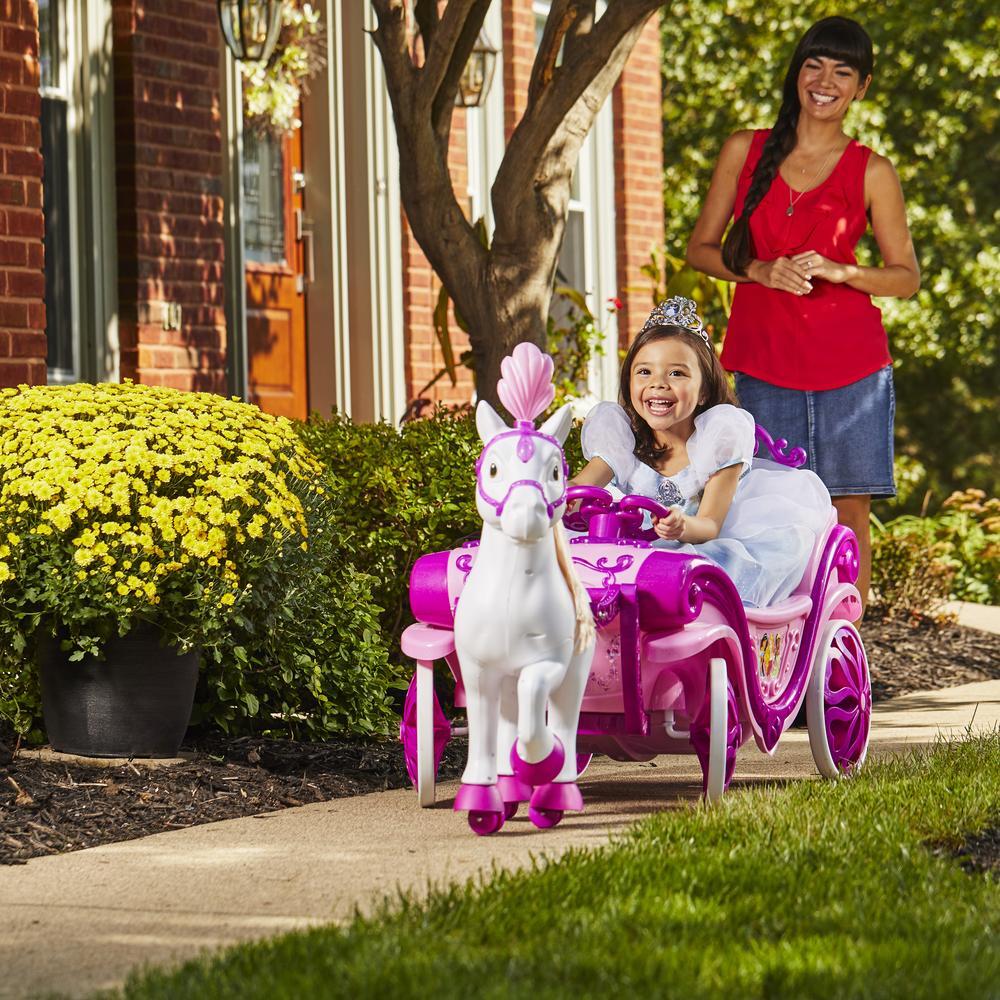 Princesas Disney Carruagem elétrica para crianças – Veículo elétrico com sons e 6/7