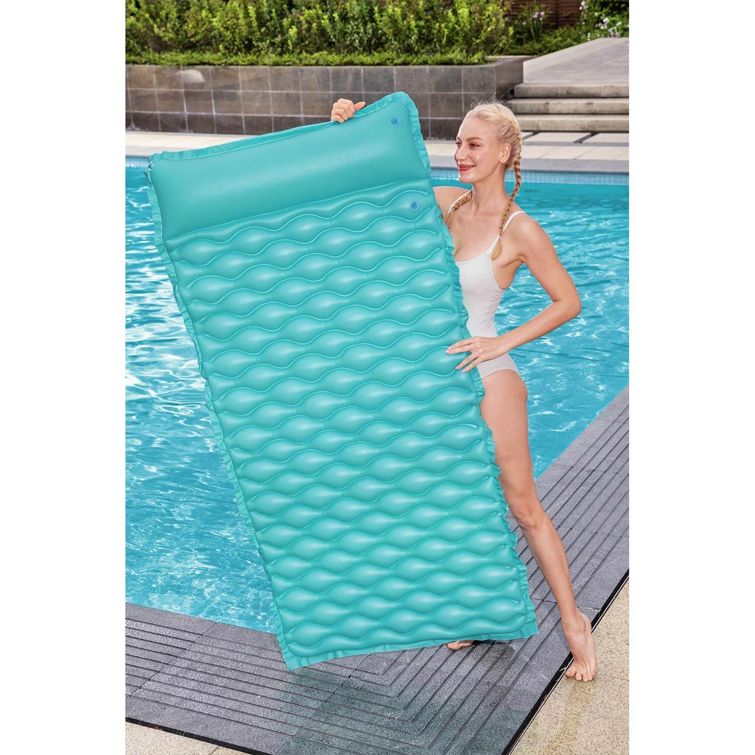 Materac dmuchany do pływania Bestway wodny plażowy zwijany 213x86 cm turkusowy 5/7