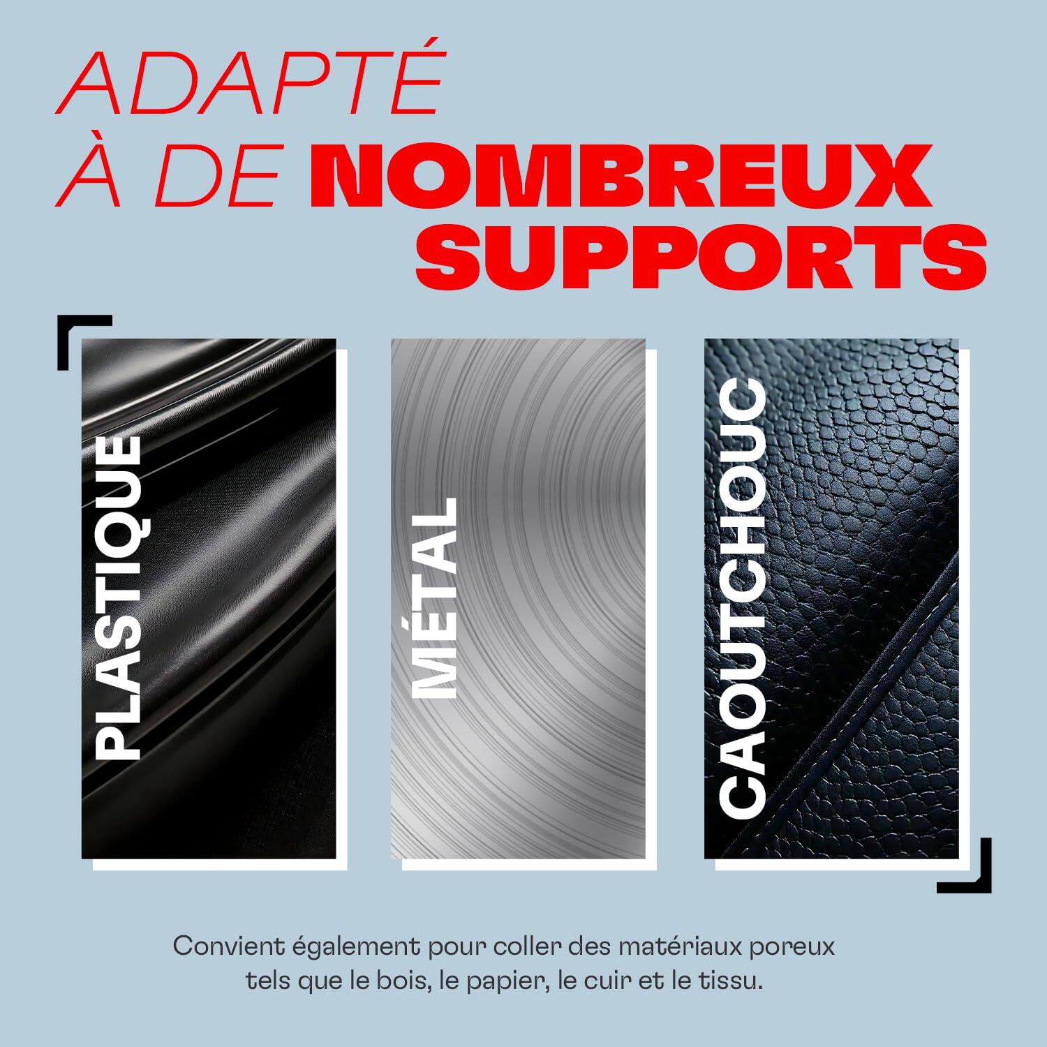 3090 10g+1g Seringue double – Colle Bi-Composant Rapide pour Plastique Métal et 4/6