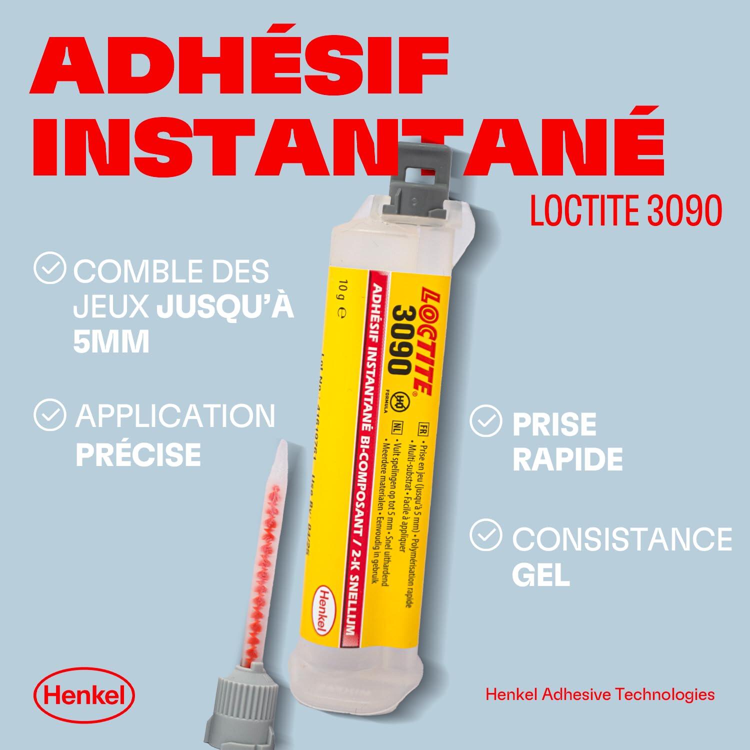 3090 10g+1g Seringue double – Colle Bi-Composant Rapide pour Plastique Métal et 3/6