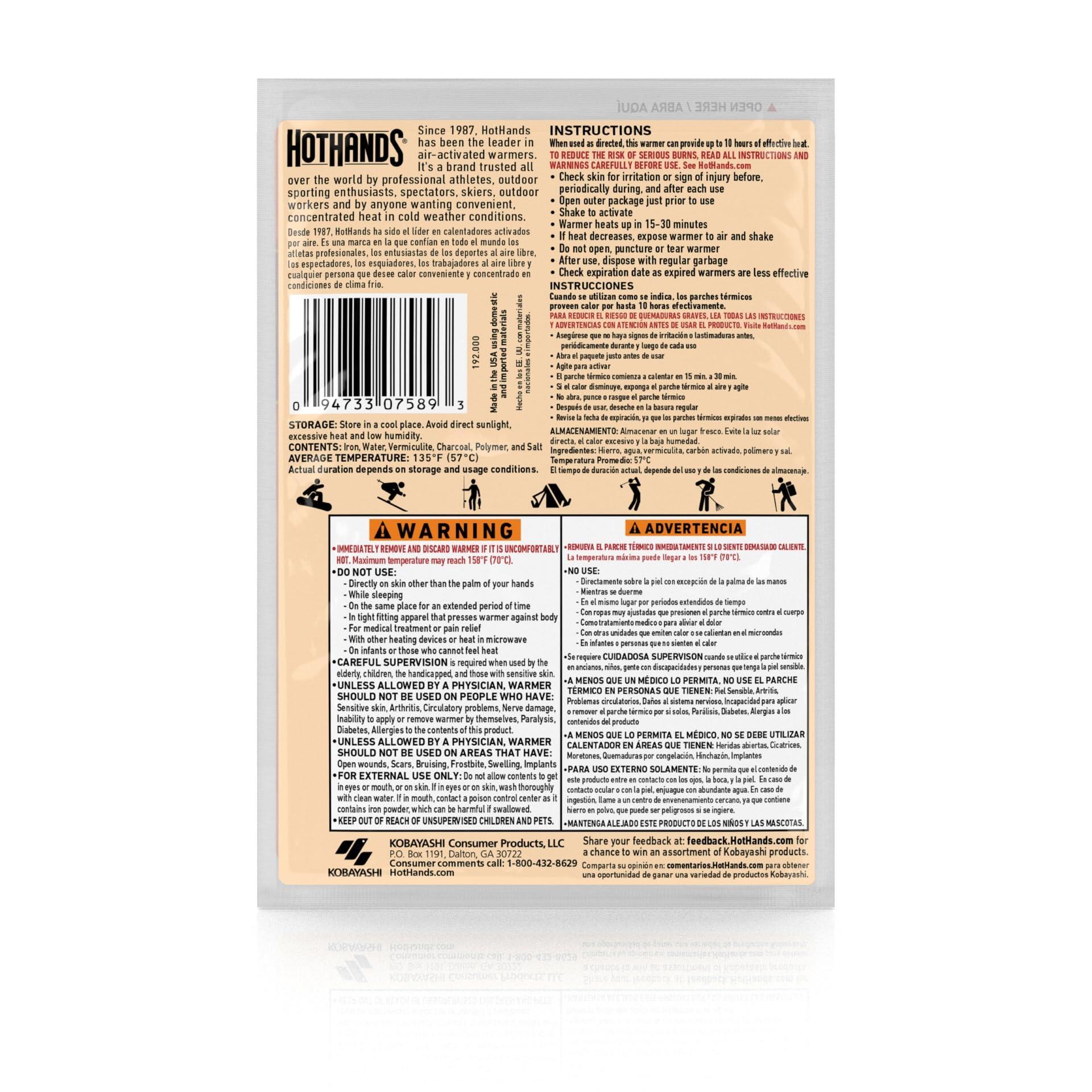 Lot de 40 Chauffe-Mains et Corps – Chauffe-Mains naturels sans Odeur – Jusqu'à 4/5