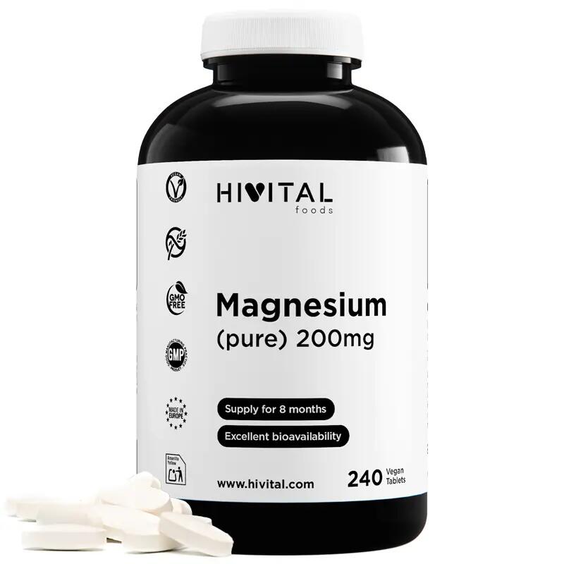 Magnesium 200 mg (Magnesium Citrate) | 240 vegan tablets
