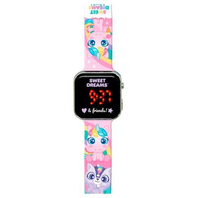 Orologio digitale a LED "Sweet Dreams Unicorn" per bambini con cinturino in