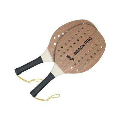Pro beach tennis racket set van 12mm hout met zachte bal – duurzame rackets voor