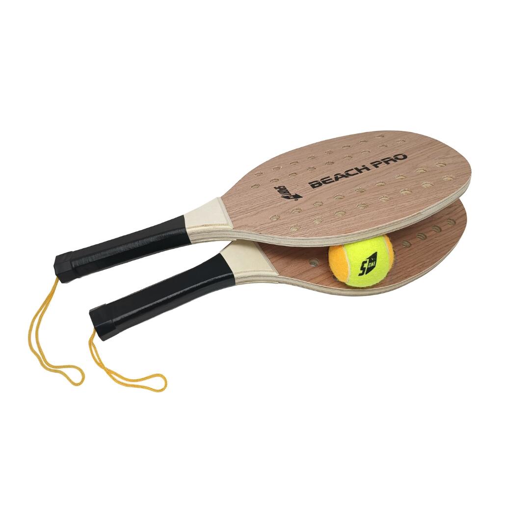PRO Beach-Tennis Schläger-Set aus 12mm Holz mit weichem Ball – Robuste Schläger 2/2