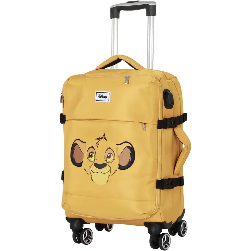 Disney Lion King Face 4-Wheel Cabin Suitcase, Yellow