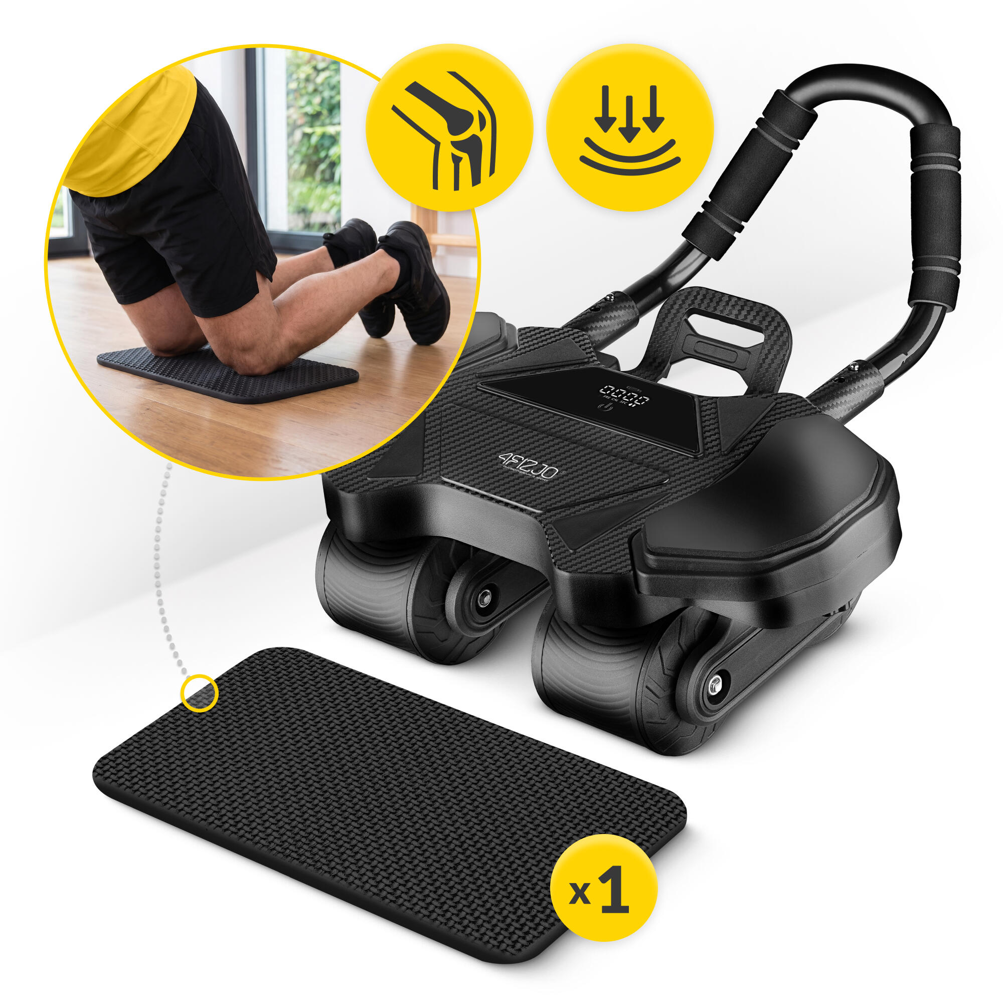 Kółko do ćwiczeń mieśni brzucha Ab Wheel 4FIZJO ELITE+ roller podwójny 7/7