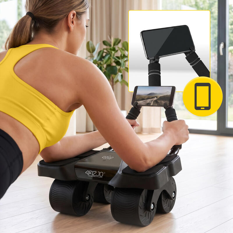 Roată pentru exerciții abdominale Ab Wheel 4FIZJO ELITE, model dublu