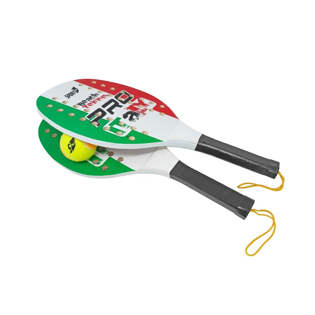 PRO Beach-Tennis Schläger-Set aus 12mm Holz mit weichem Ball – Robuste Schläger 2/3