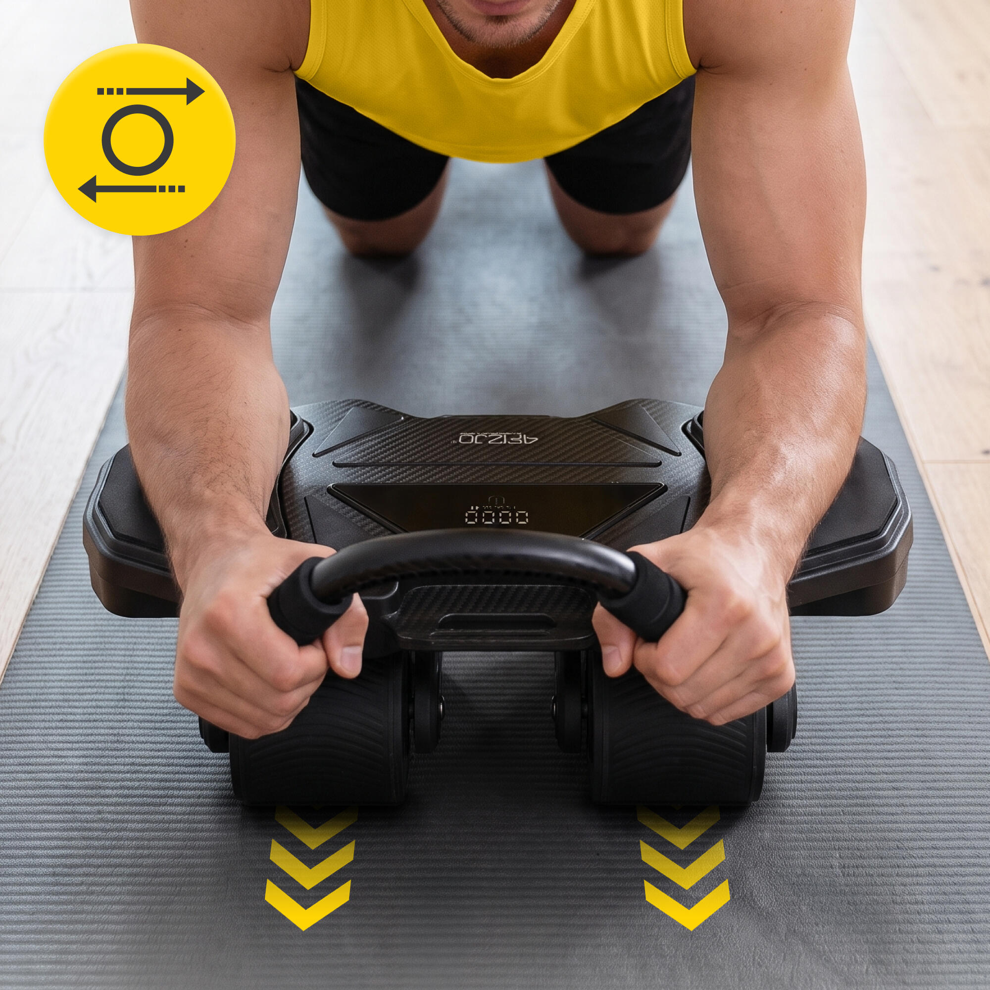 Kółko do ćwiczeń mieśni brzucha Ab Wheel 4FIZJO ELITE+ roller podwójny 5/7