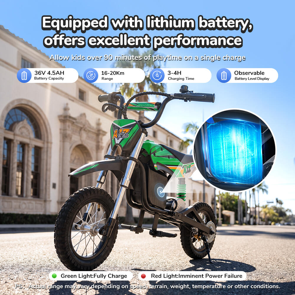 iScooter A12 elektrische crossmotor voor kinderen, 12 inch luchtbanden 2/7