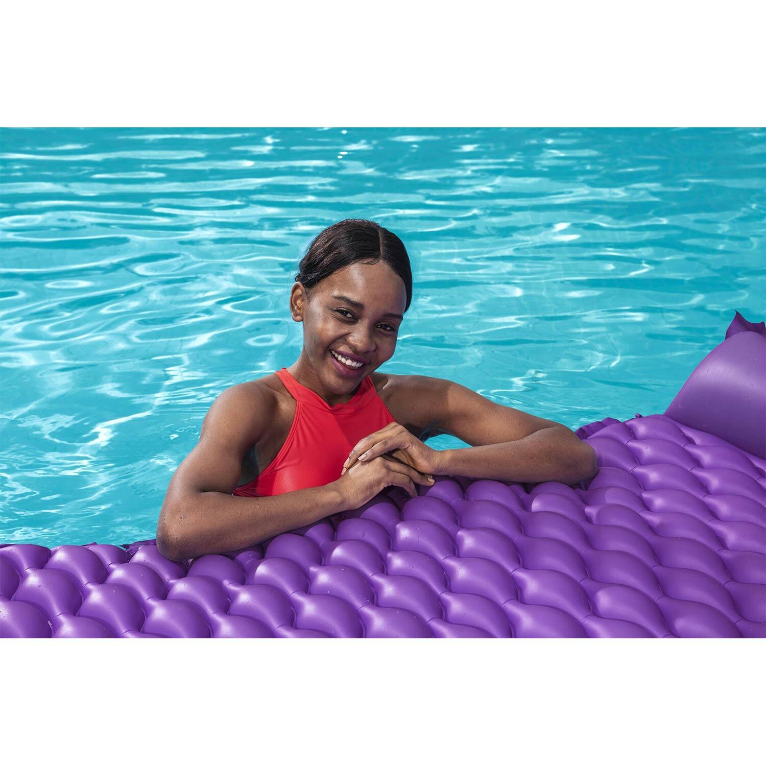 Materac dmuchany do pływania Bestway wodny plażowy zwijany 213x86 cm fioletowy 7/7