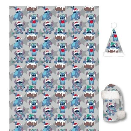 Set Manta Polar 140x100 CM con Gorro Stitch Navidad